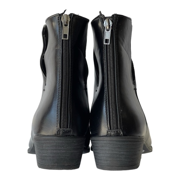 Pierre Dumas Women's Black Leather Boots Cut Out Ankle Bootie Low Heels, Sz 11 - Picture 4 of 6